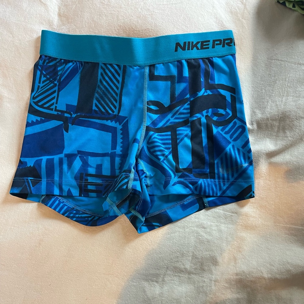 Women’s Nike Pro Blue Spandex 3 inch